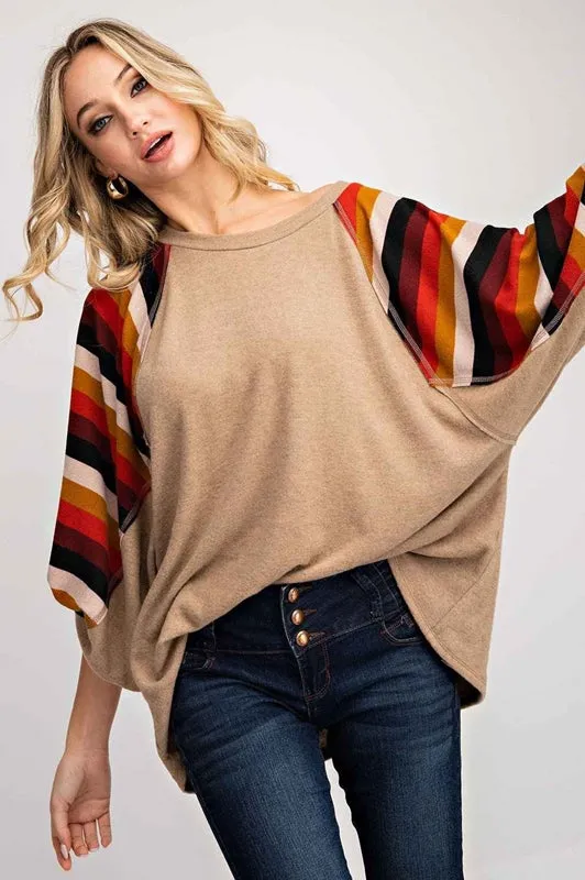 143 Catalina Dolman Oversized Balloon Sleeve Top - Camel