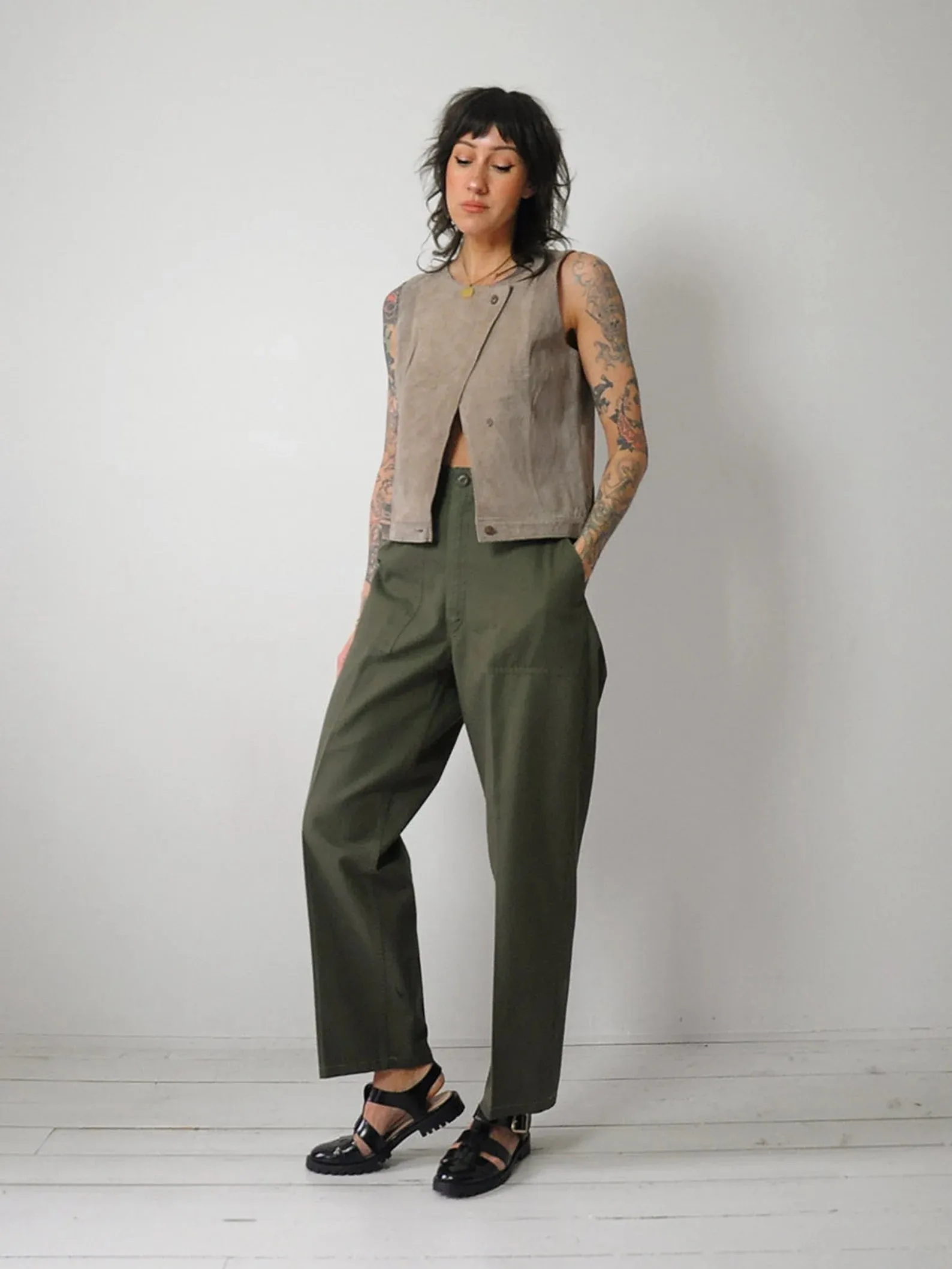 1970's Olive Military Field Pants