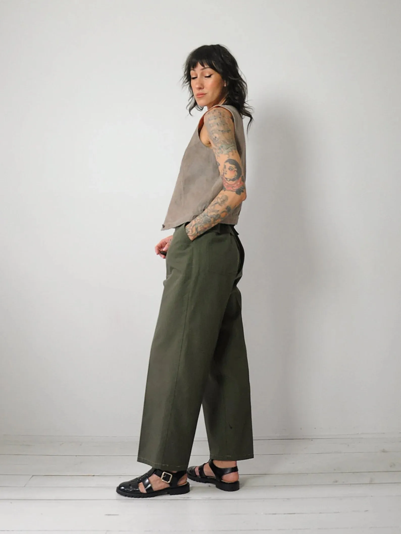 1970's Olive Military Field Pants