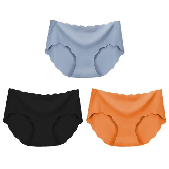 3Pcs Seamless Underwear Silk Panties