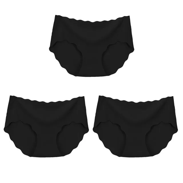 3Pcs Seamless Underwear Silk Panties