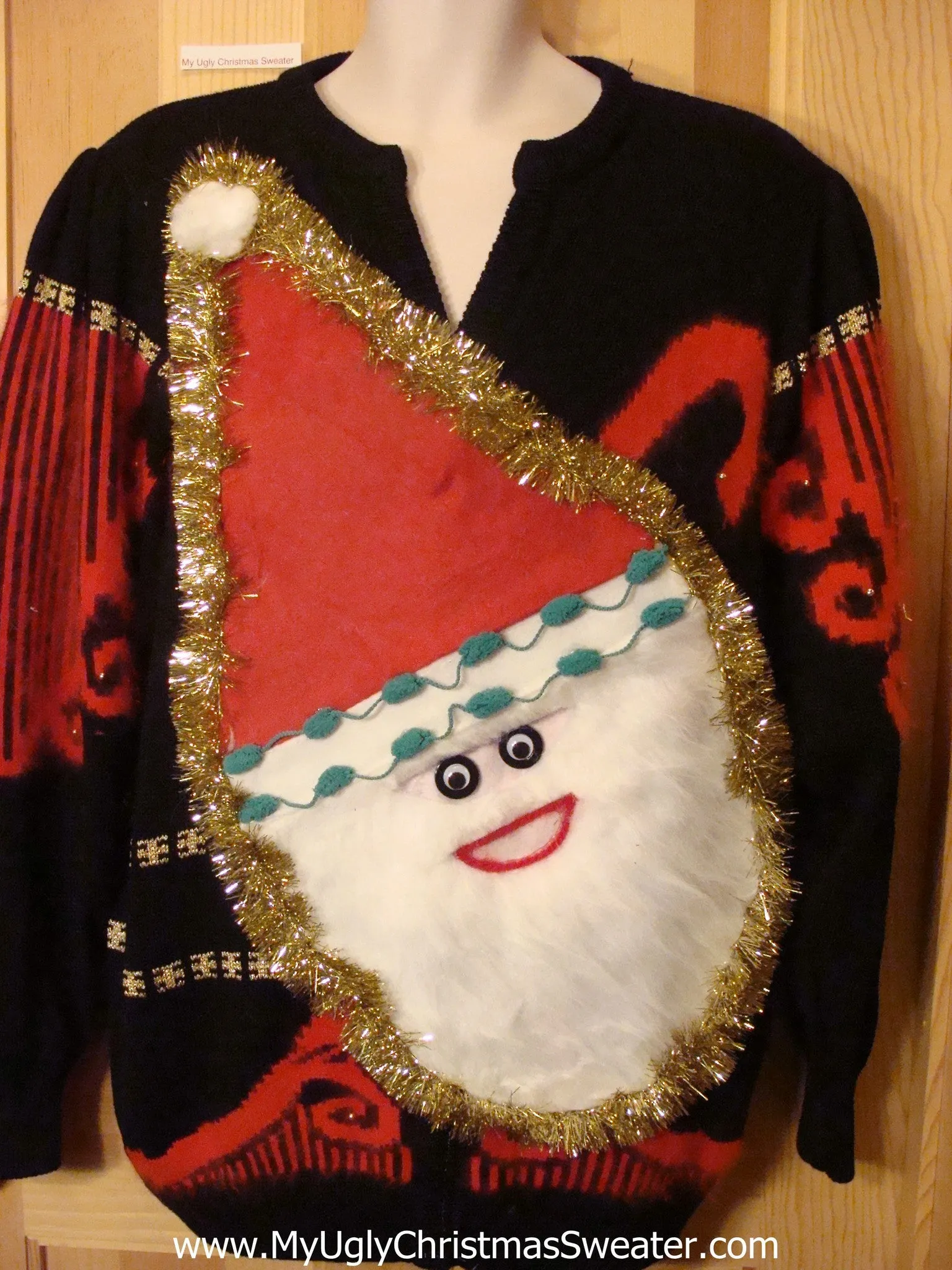 80s 2sided Wacky Santa Ugly Christmas Sweater