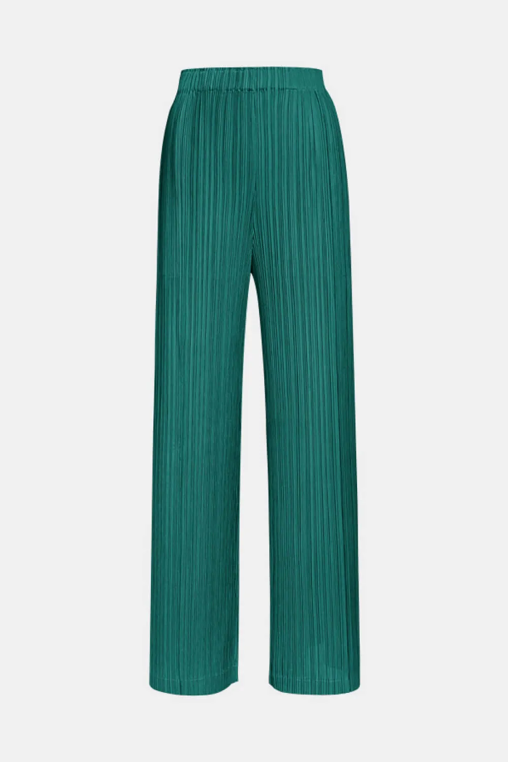 Accordion Pleated High Waist Wide Leg Pants with Pockets