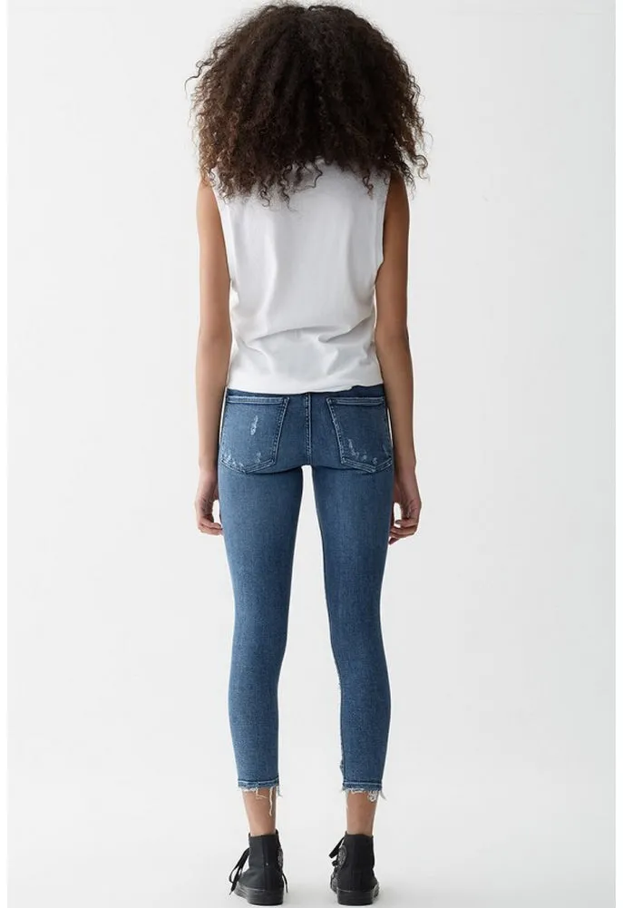 AGOLDESophie Crop Jean With Chewed Hem and Waistband