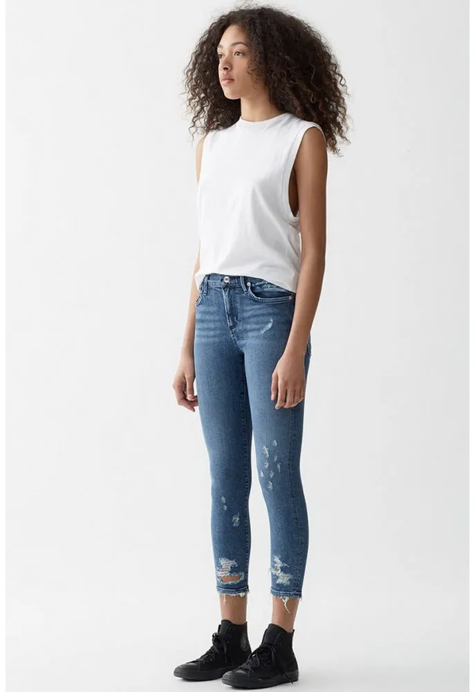 AGOLDESophie Crop Jean With Chewed Hem and Waistband