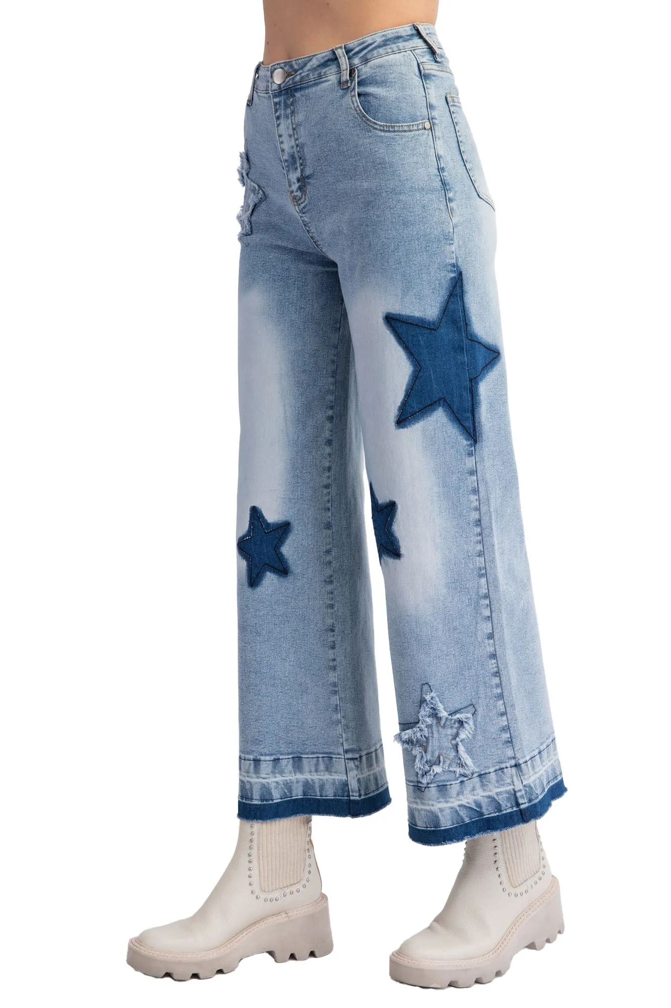 Ali Star Detail Wide Leg Jean