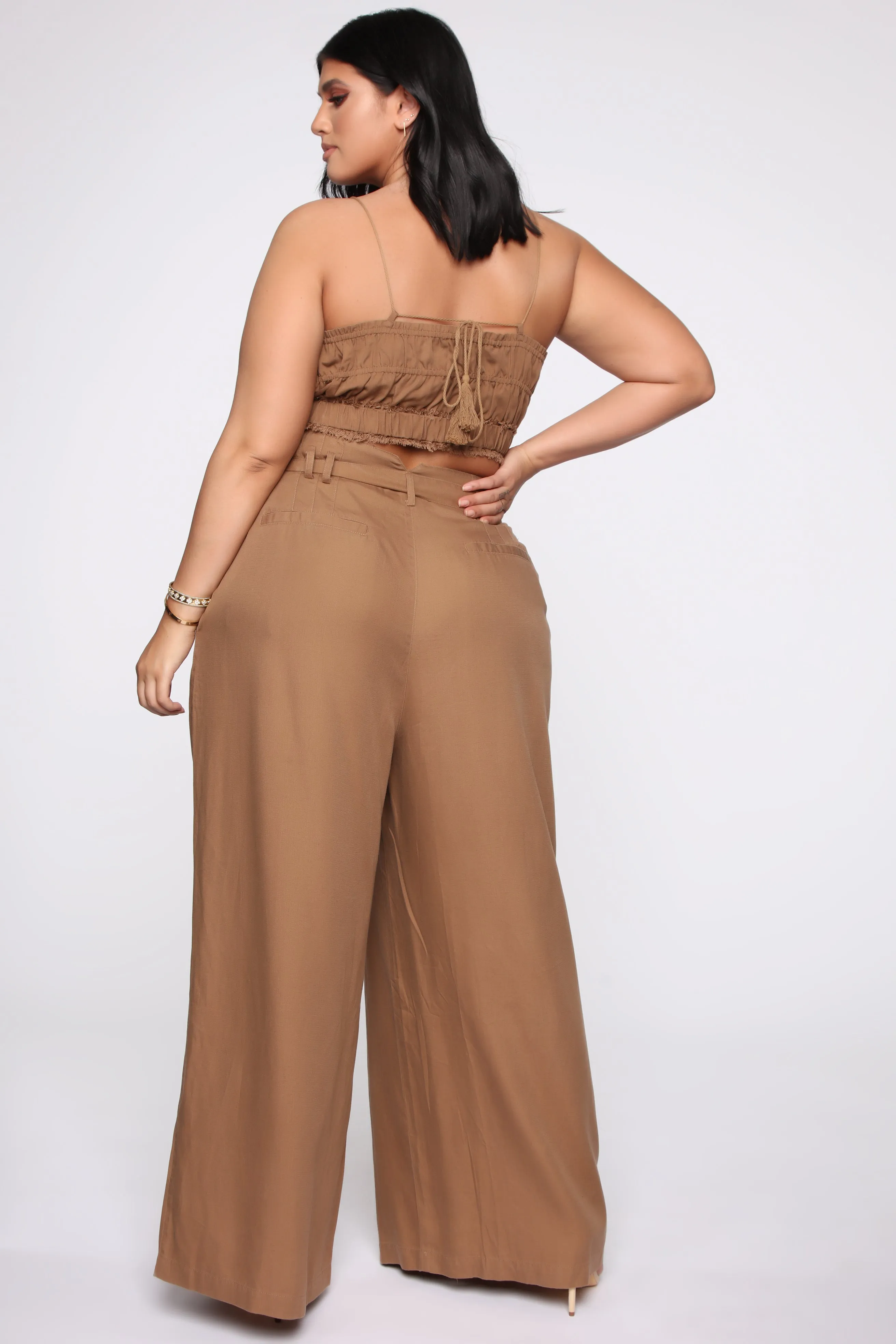 Amelie Palazzo Pant Set - Camel