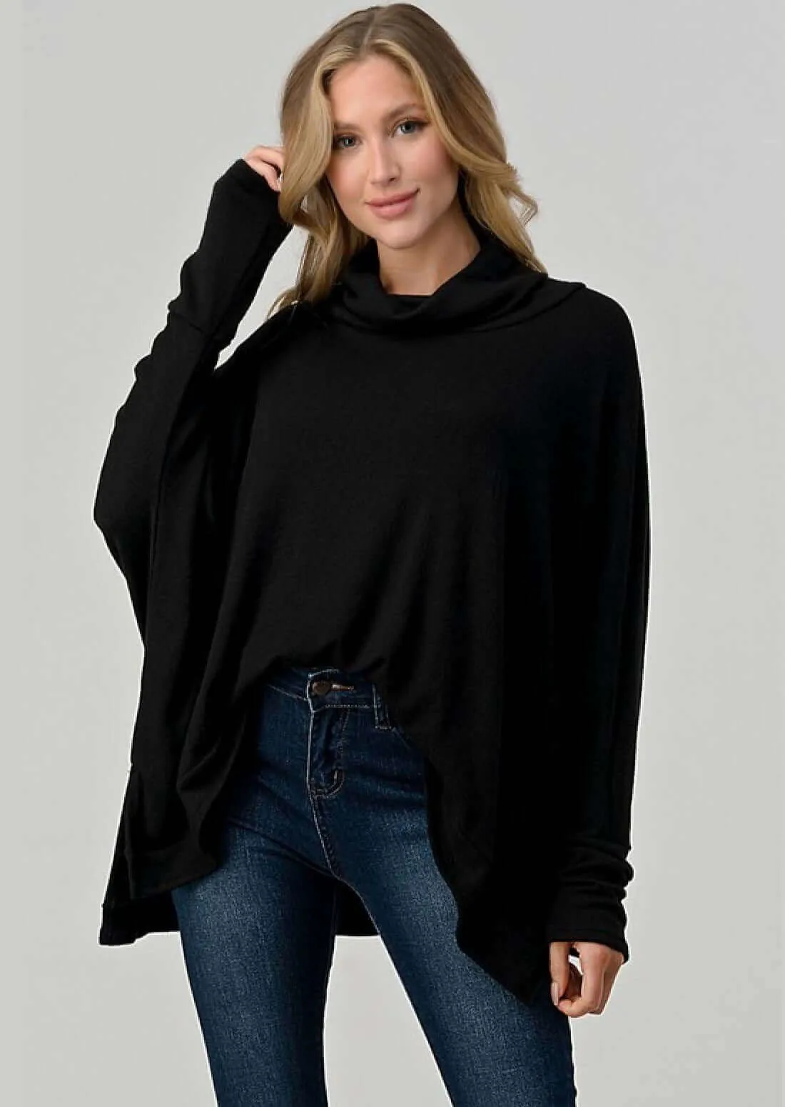 Aspen Oversized Cowl Neck Soft Sweater Made in USA