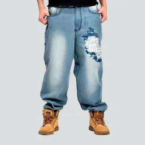 Baggy light-wash jeans
 for men