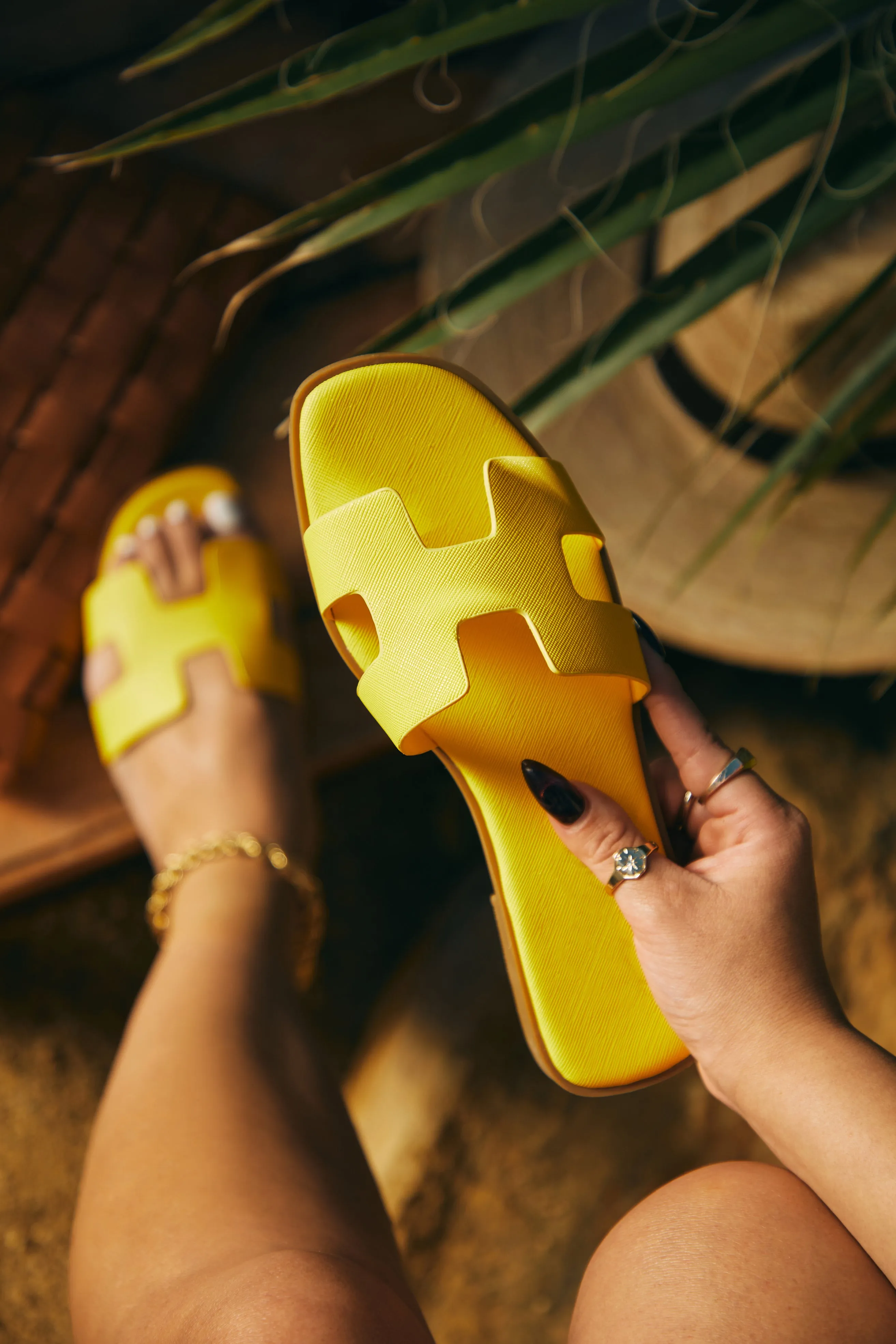 Bianka Slip On Sandals - Yellow