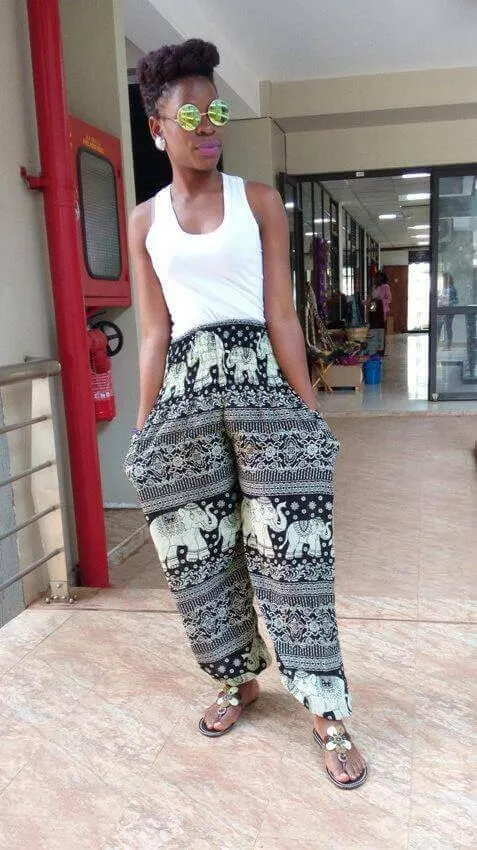 Black & White Animal Capris and pants / African Trouser