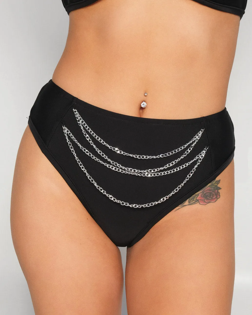 Black Breakin' Chains High Waist Bottoms