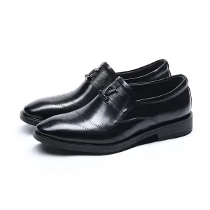 Black soild Low Top Oxford Shoes for Men