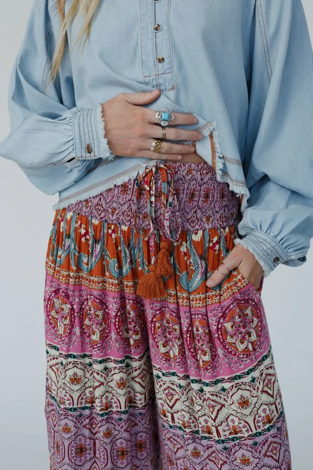 Blissful Bohemian Pants - Pink Multi