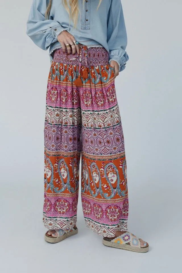 Blissful Bohemian Pants - Pink Multi