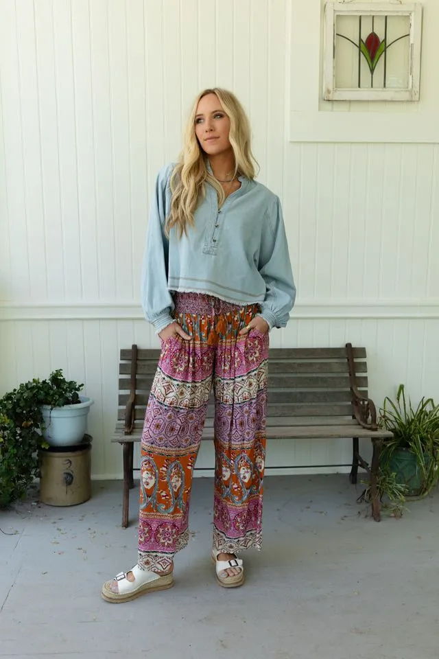 Blissful Bohemian Pants - Pink Multi