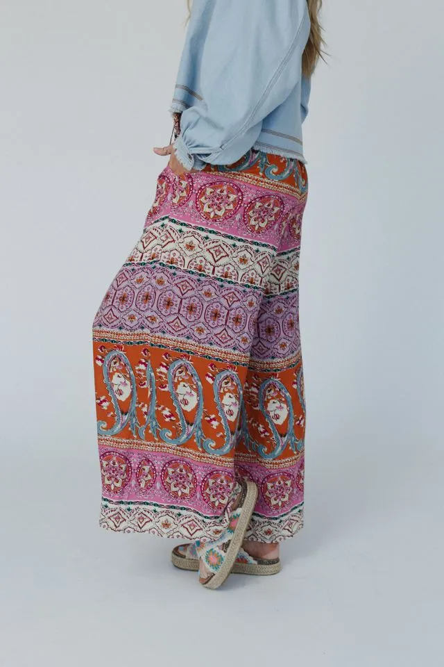 Blissful Bohemian Pants - Pink Multi