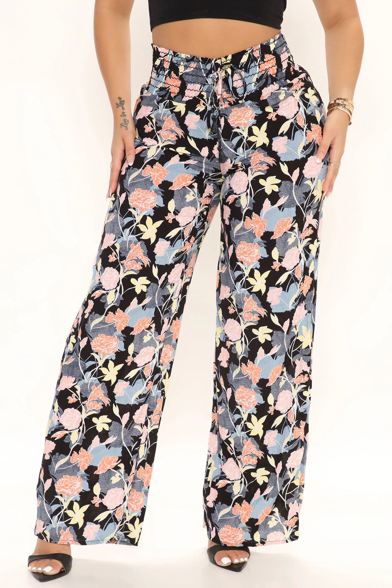 Blooming Hour Wide Leg Pant - Mauve/combo