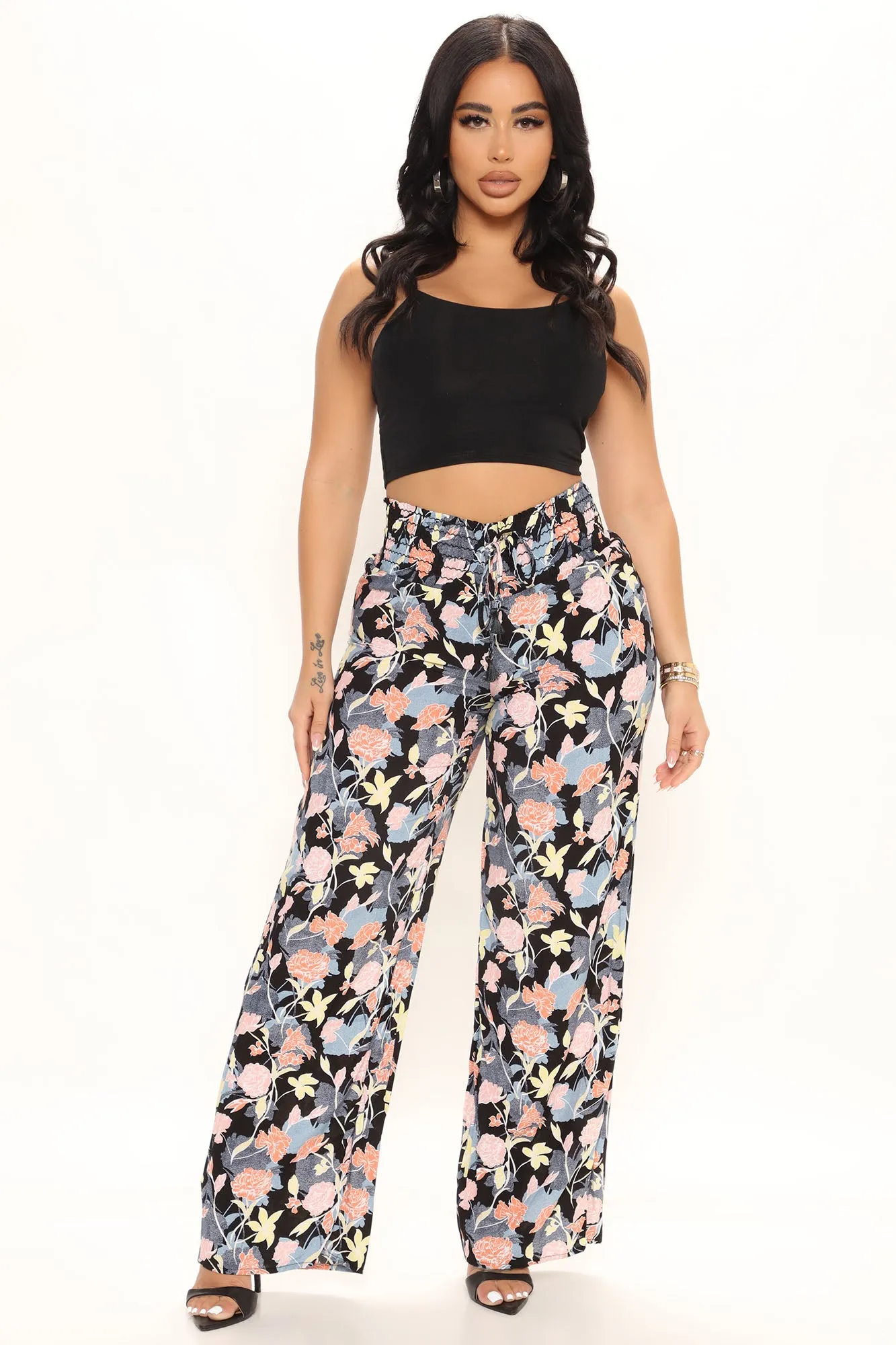 Blooming Hour Wide Leg Pant - Mauve/combo