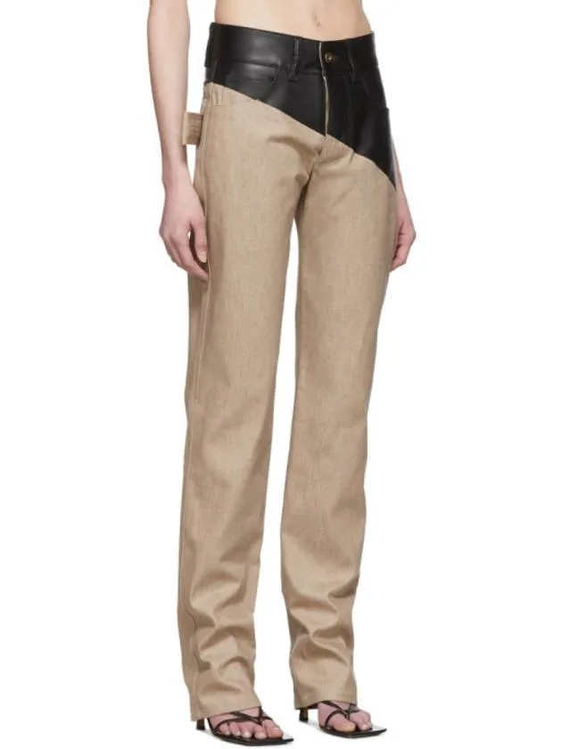 Bottega Veneta Brown Leather Jeans