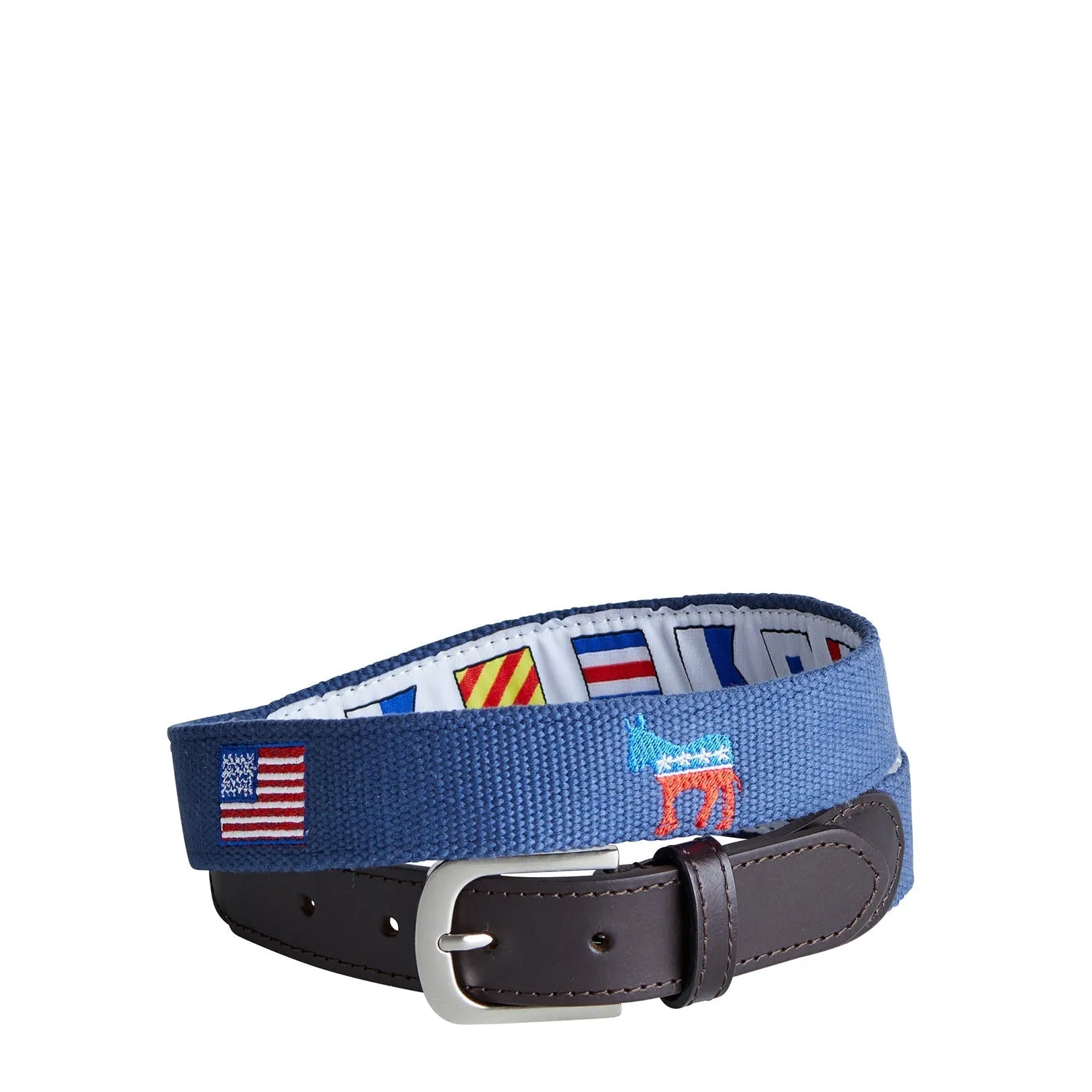 Bowsprit Belt Nantucket Navy with Democratic Donkey and American Flag