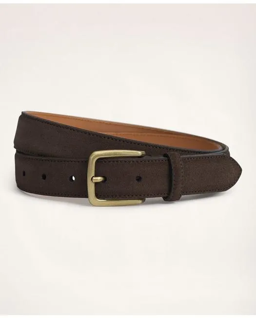 Brooks Brothers Men's Classic Suede Belt Brown