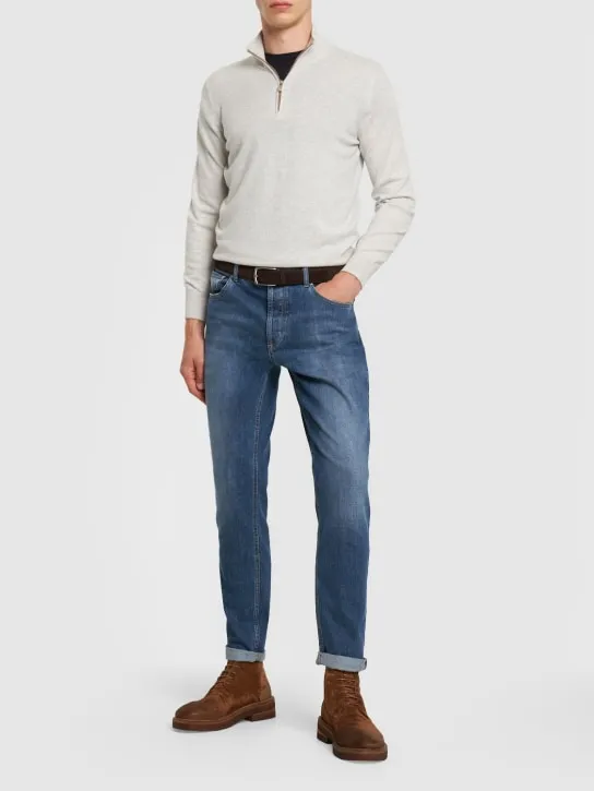 Brunello Cucinelli   Stonewashed cotton denim jeans 