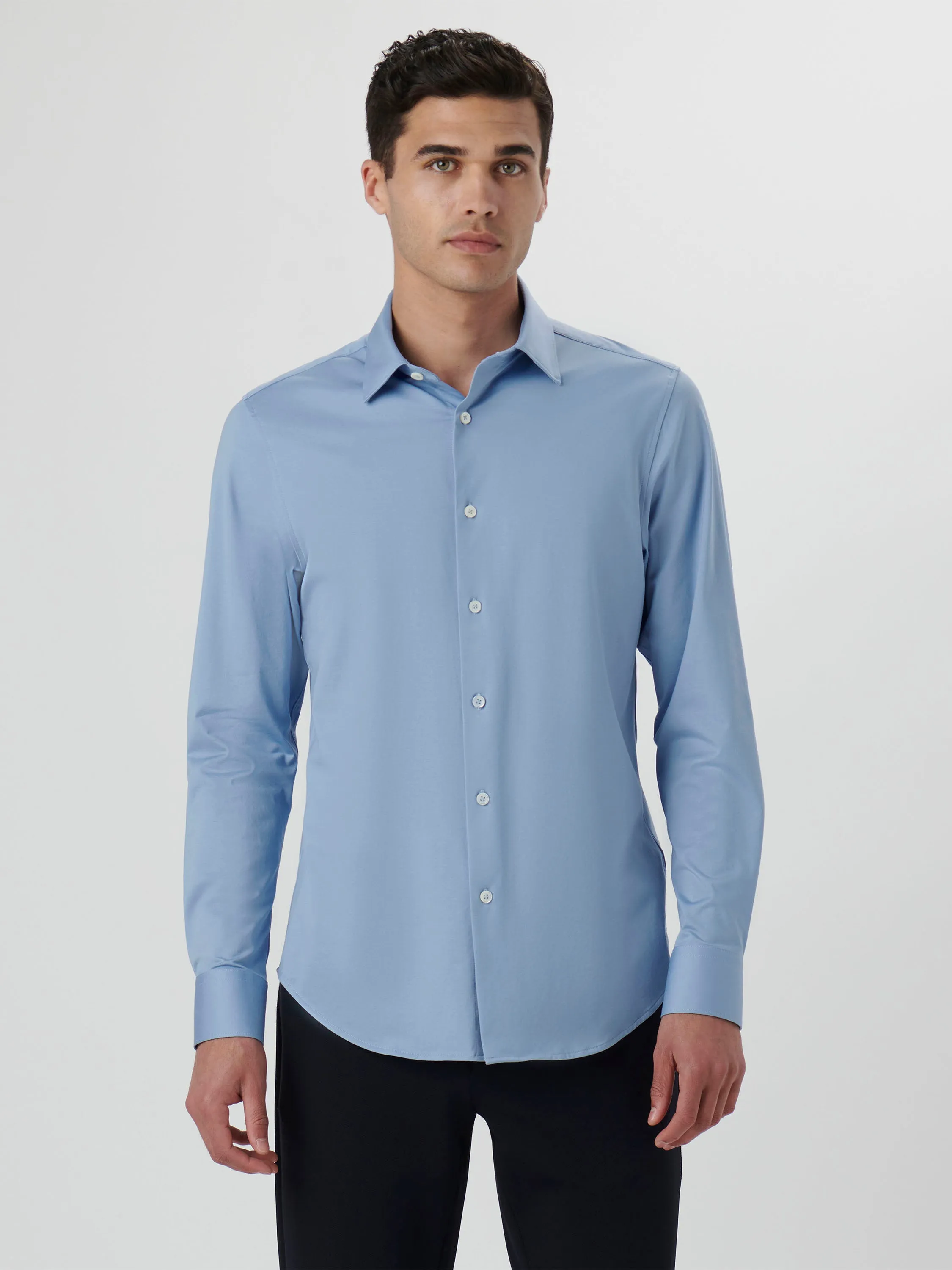 Bugatchi Ooohcotton Solid Sport Shirt - Air Blue