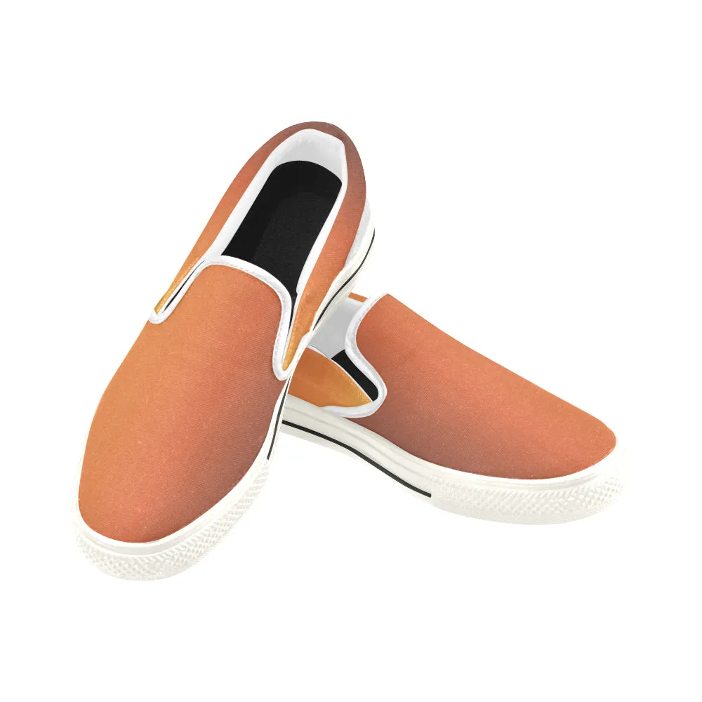 Buy Women's Orange Solids Print Canvas Slip-on Shoes at TFS