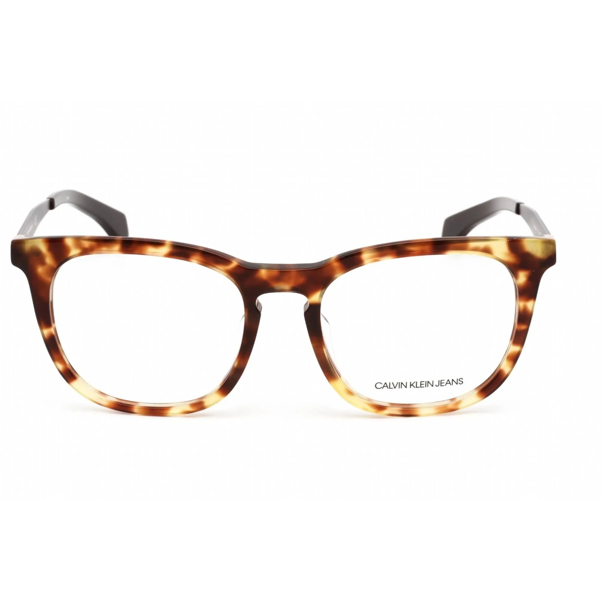 Calvin Klein Jeans Unisex Eyeglasses - Khaki Tortoise Plastic Square | CKJ495AF 204