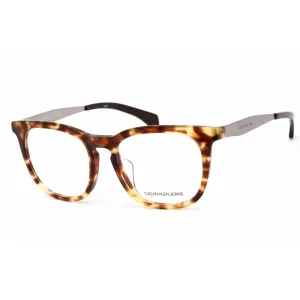 Calvin Klein Jeans Unisex Eyeglasses - Khaki Tortoise Plastic Square | CKJ495AF 204