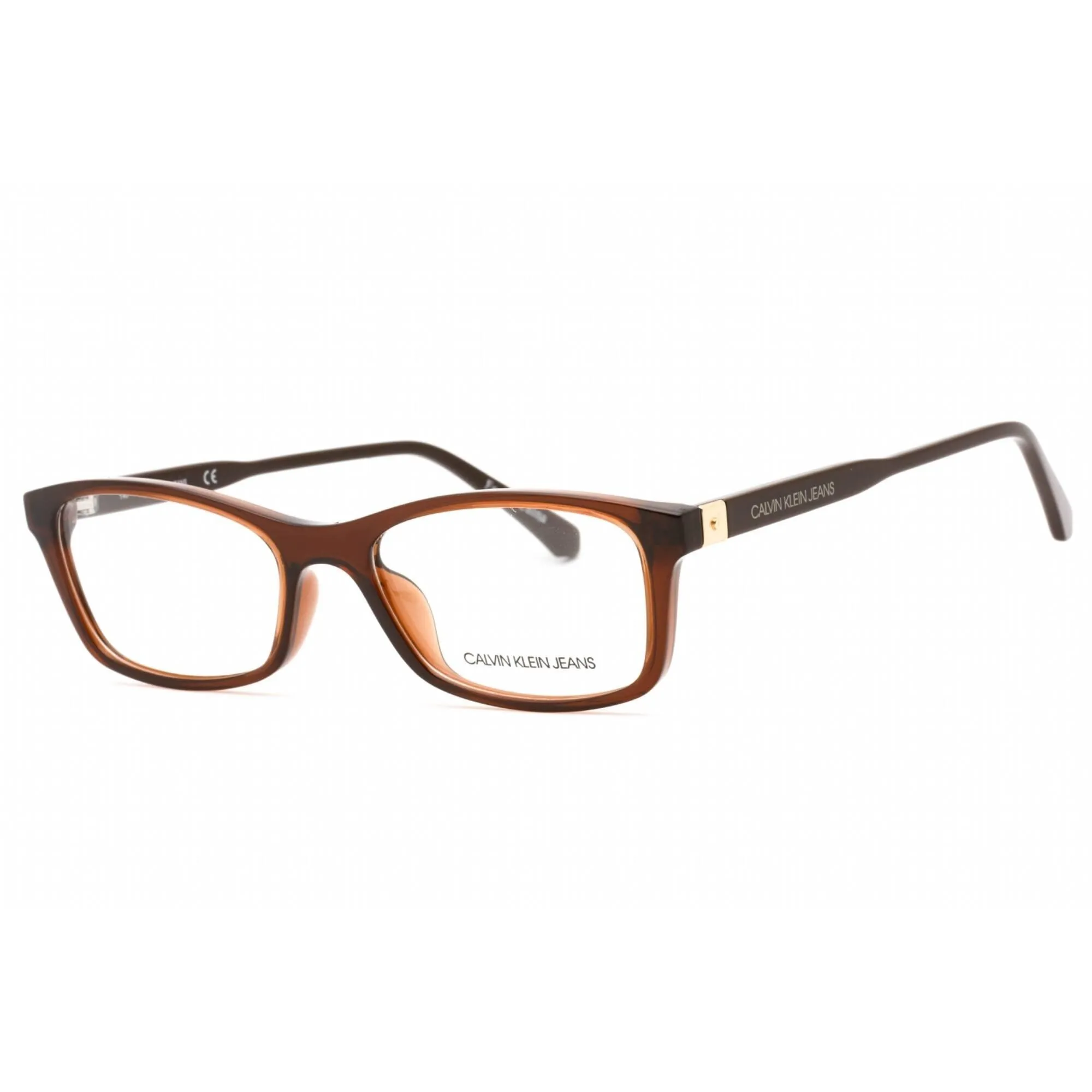 Calvin Klein Jeans Women's Eyeglasses - Crystal Brown Rectangular Frame | CKJ19523 210