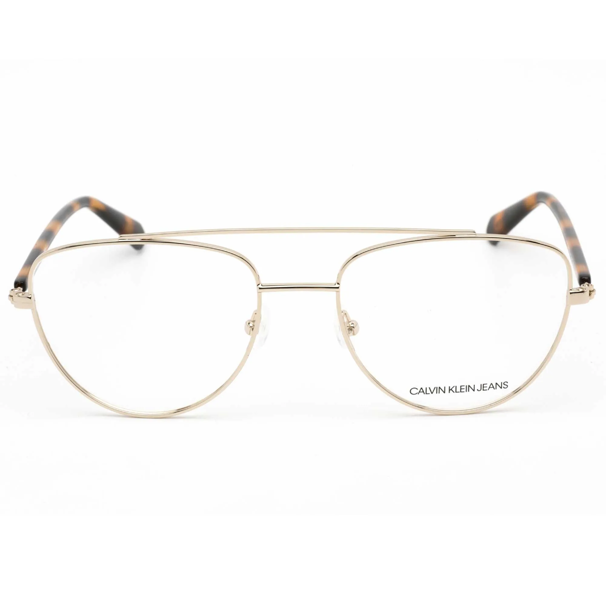 Calvin Klein Jeans Women's Eyeglasses - Gold Aviator Frame Clear Lens | CKJ19308 717