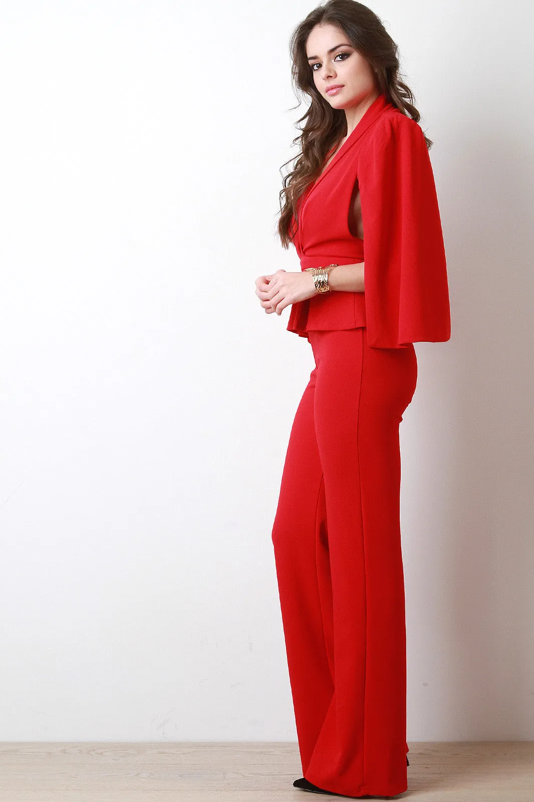 Cape Tailor Suit Jumpsuit