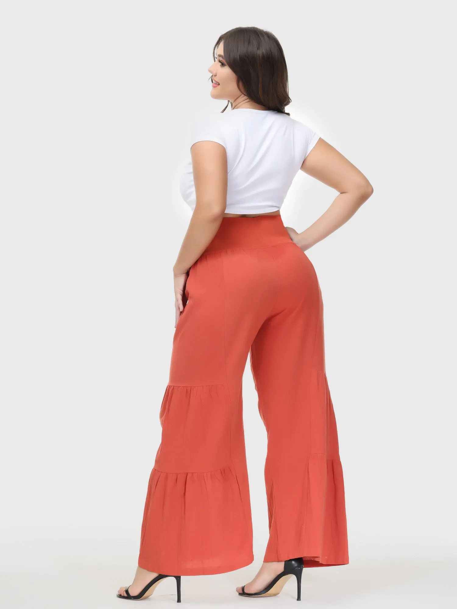 Casual Loose High Waist Wide Leg Linen Pants