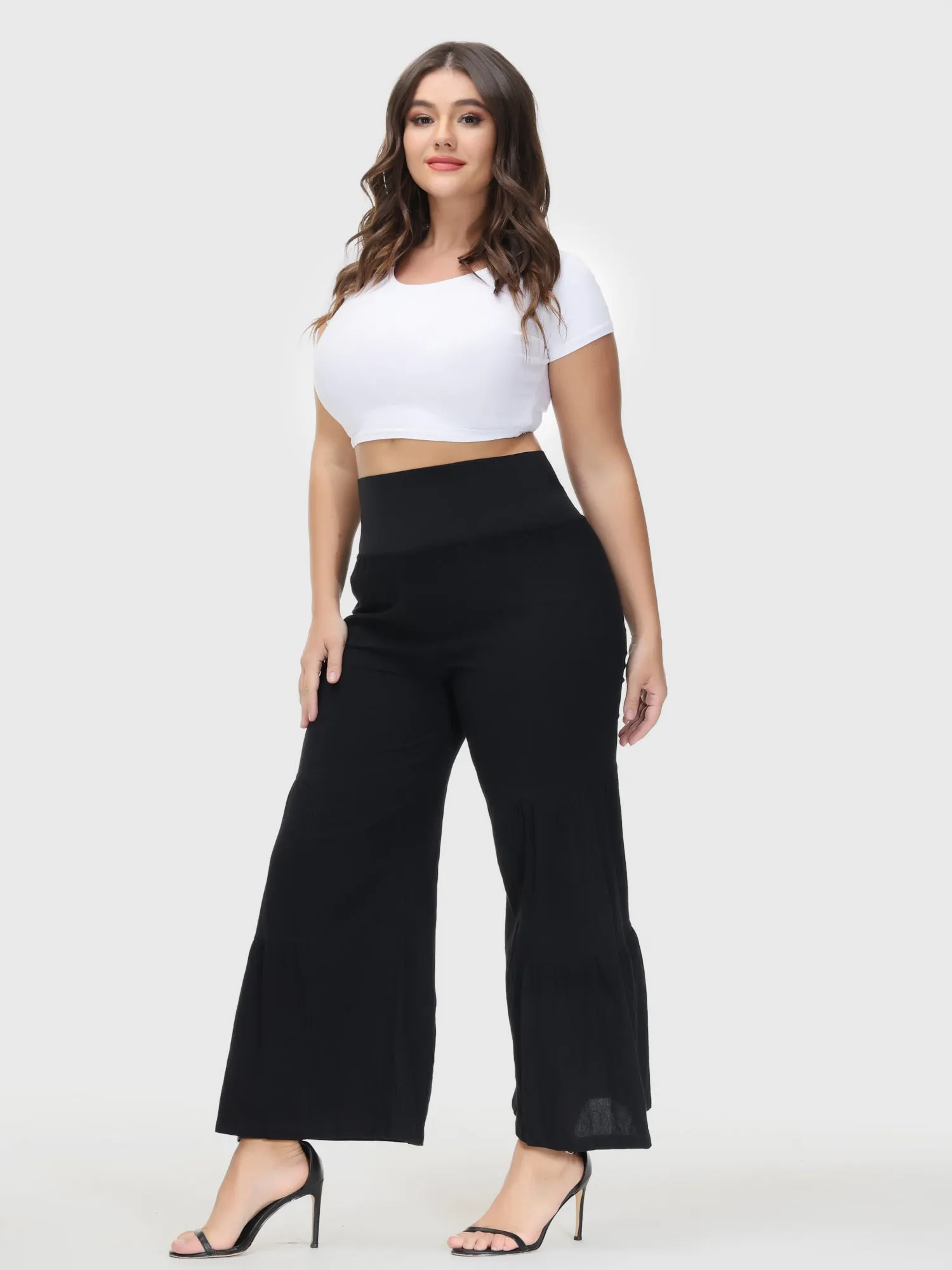 Casual Loose High Waist Wide Leg Linen Pants