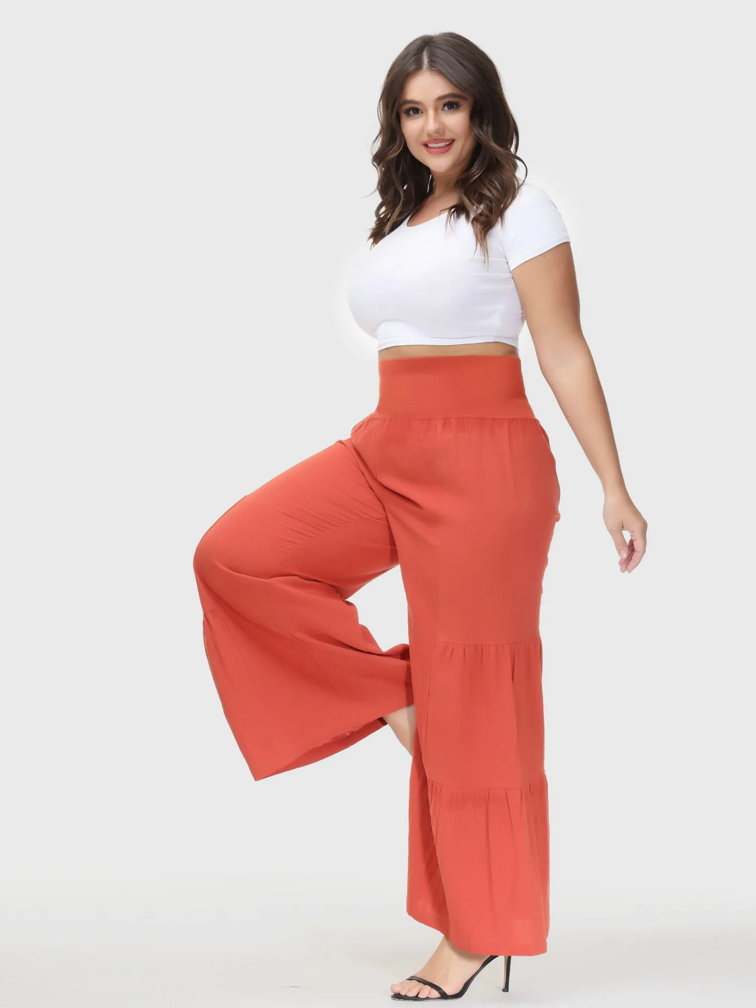 Casual Loose High Waist Wide Leg Linen Pants