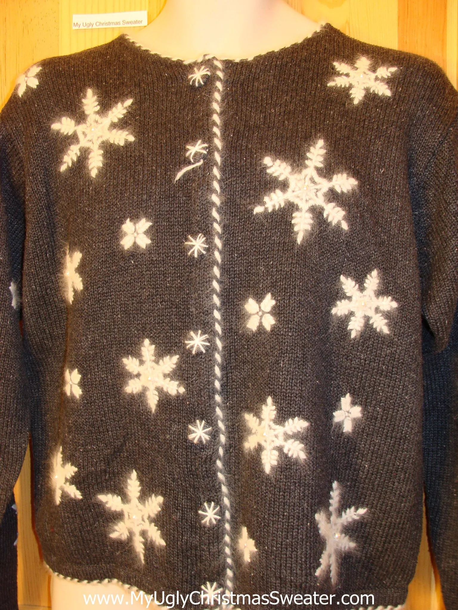 Christmas Sweater Jumper with Furry Snowflakes