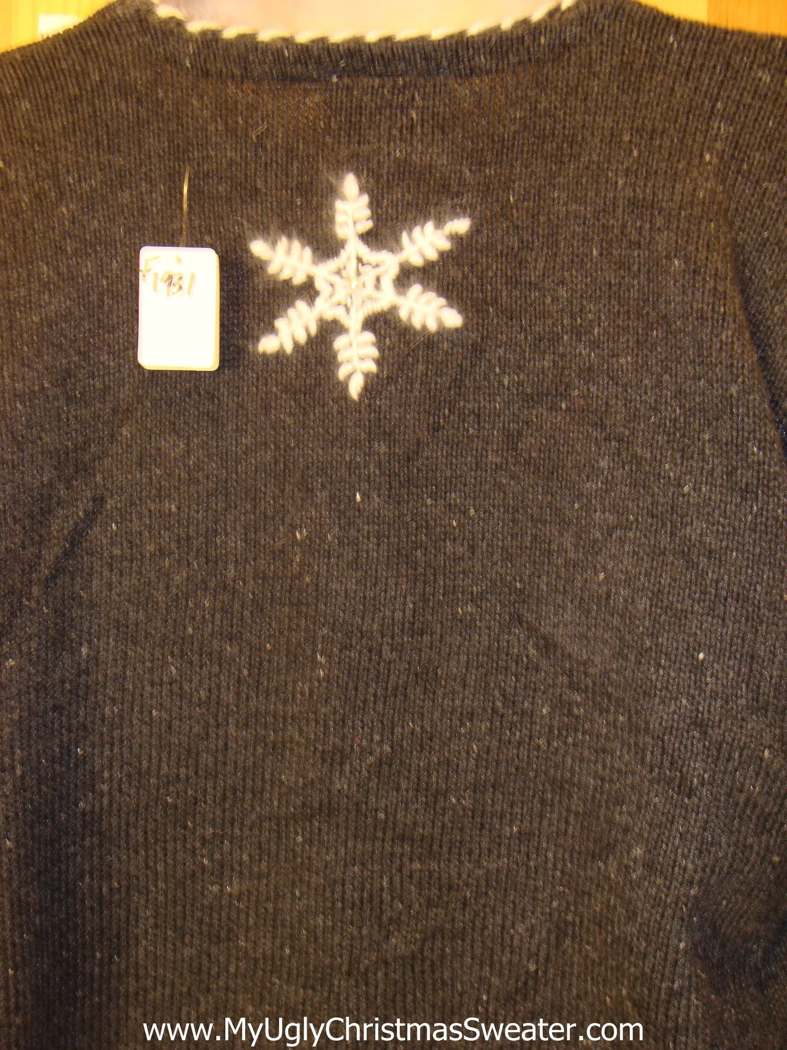 Christmas Sweater Jumper with Furry Snowflakes