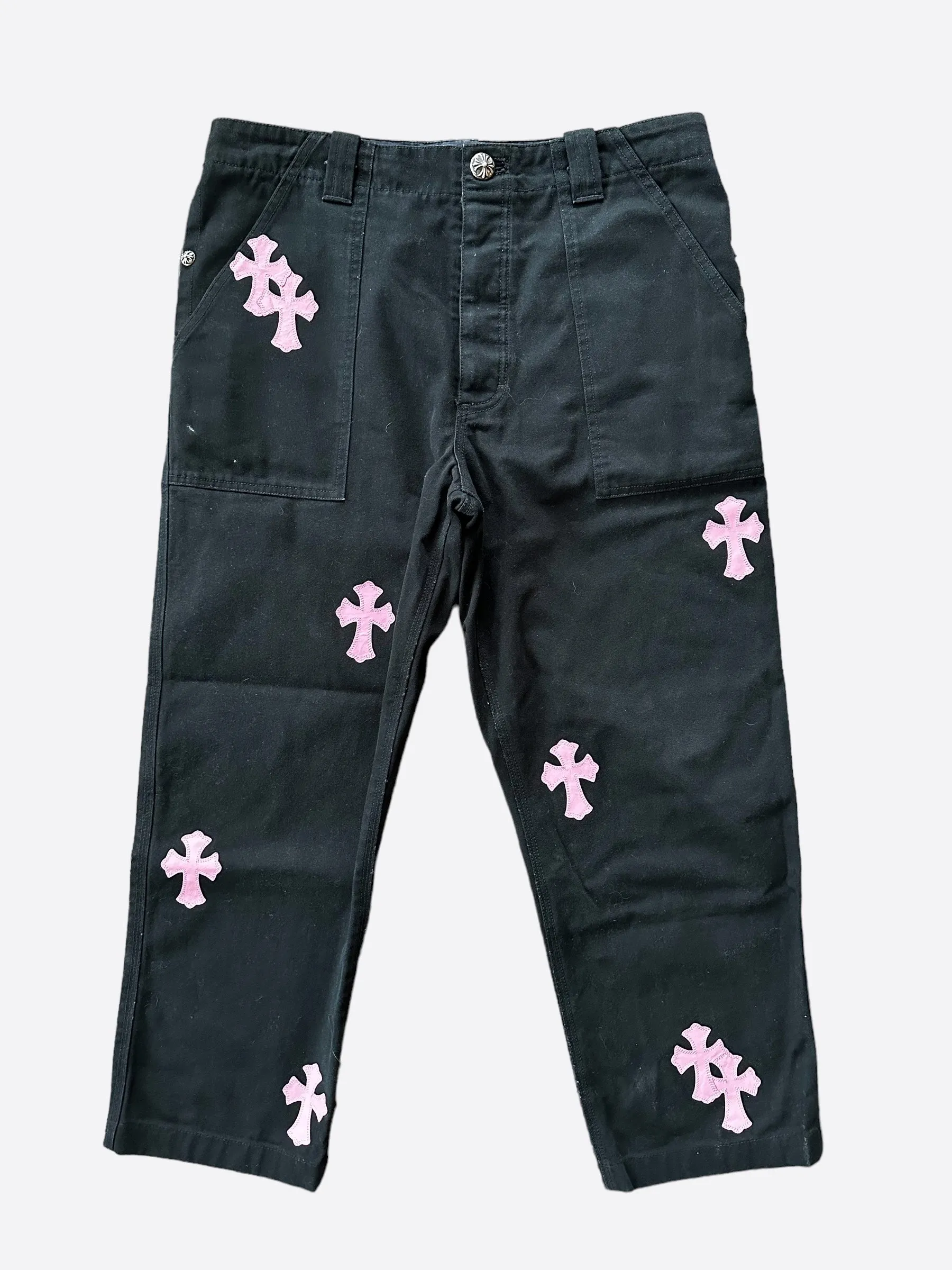 Chrome Hearts Black & Pink Cross Patch 1/1 Cargo Pants