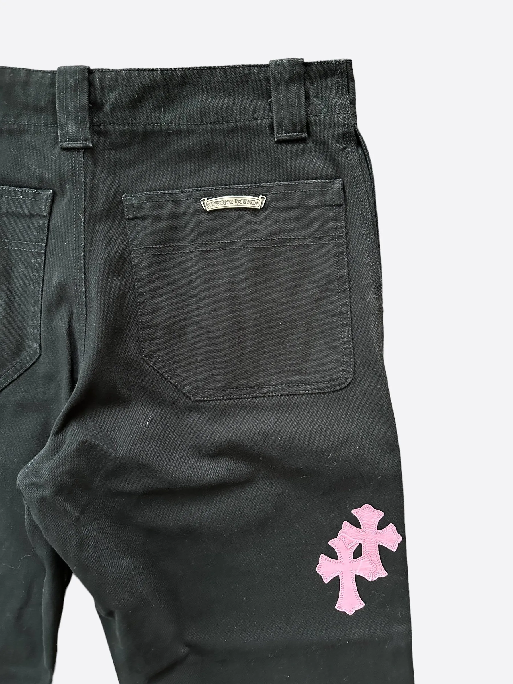 Chrome Hearts Black & Pink Cross Patch 1/1 Cargo Pants