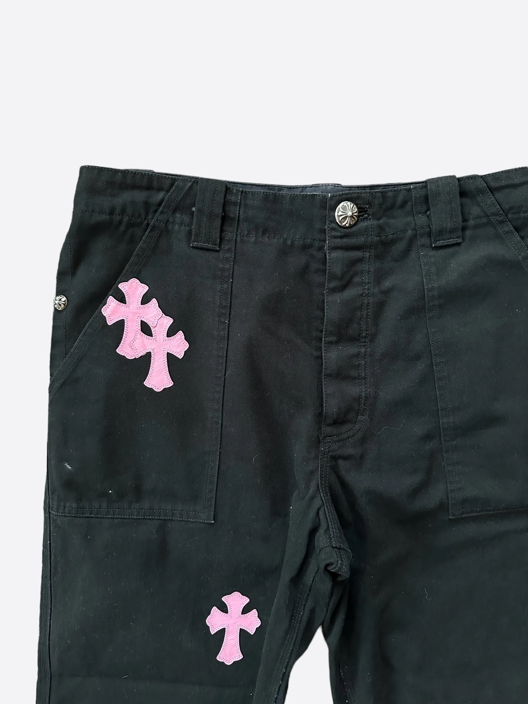 Chrome Hearts Black & Pink Cross Patch 1/1 Cargo Pants