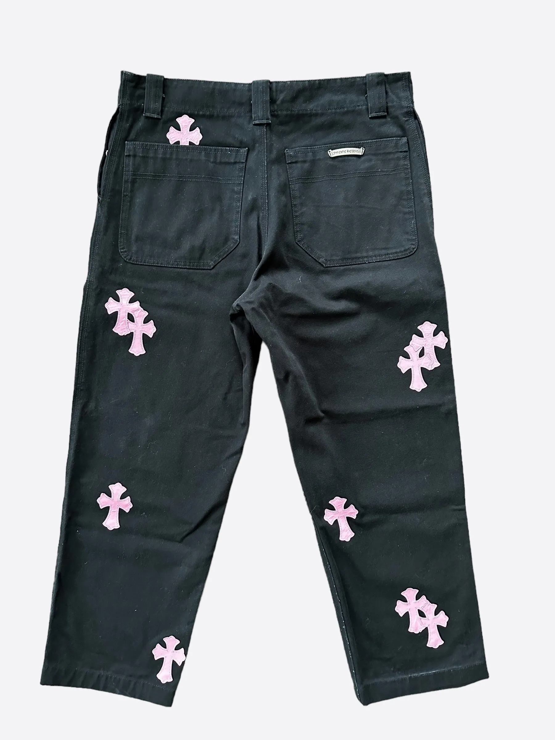 Chrome Hearts Black & Pink Cross Patch 1/1 Cargo Pants