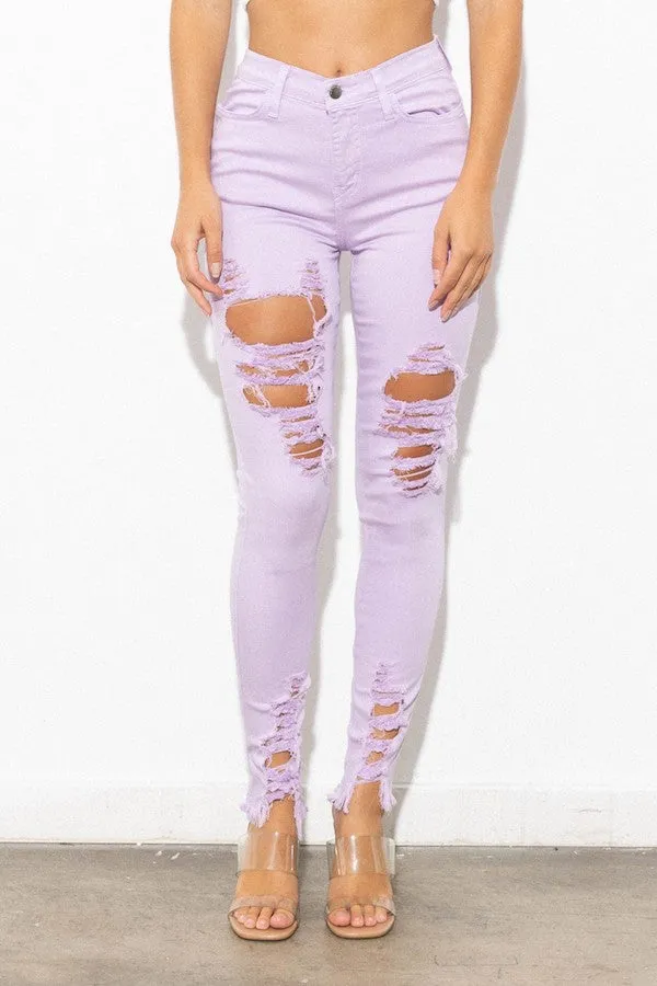 Classic Distressed Legs Jeans