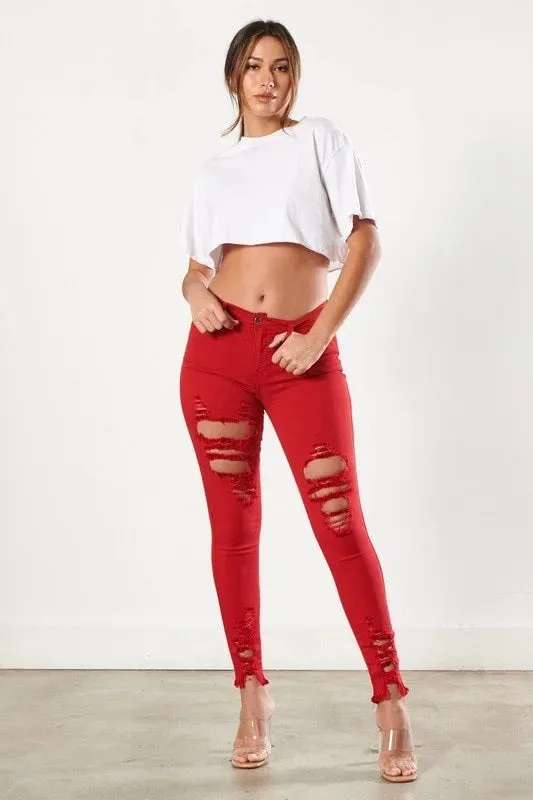 Classic Distressed Legs Jeans