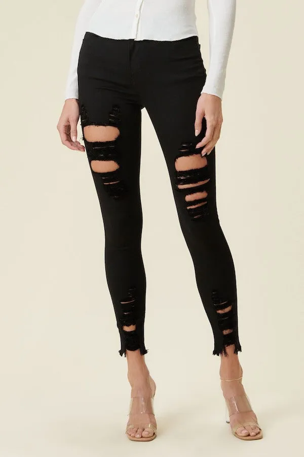 Classic Distressed Legs Jeans