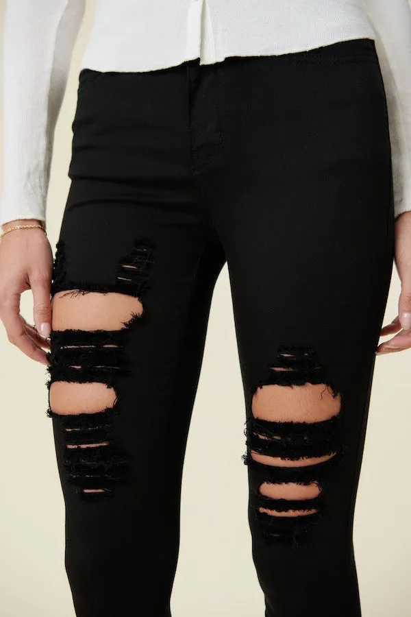 Classic Distressed Legs Jeans