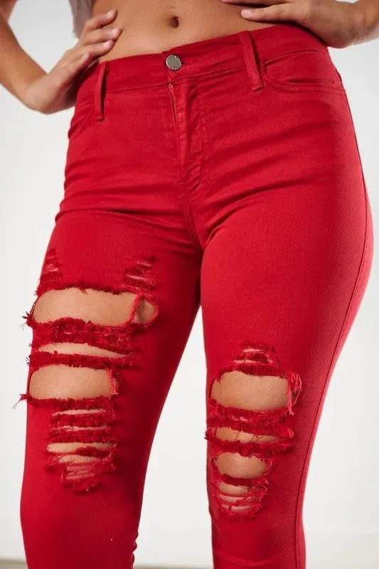 Classic Distressed Legs Jeans