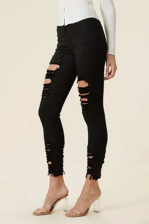 Classic Distressed Legs Jeans