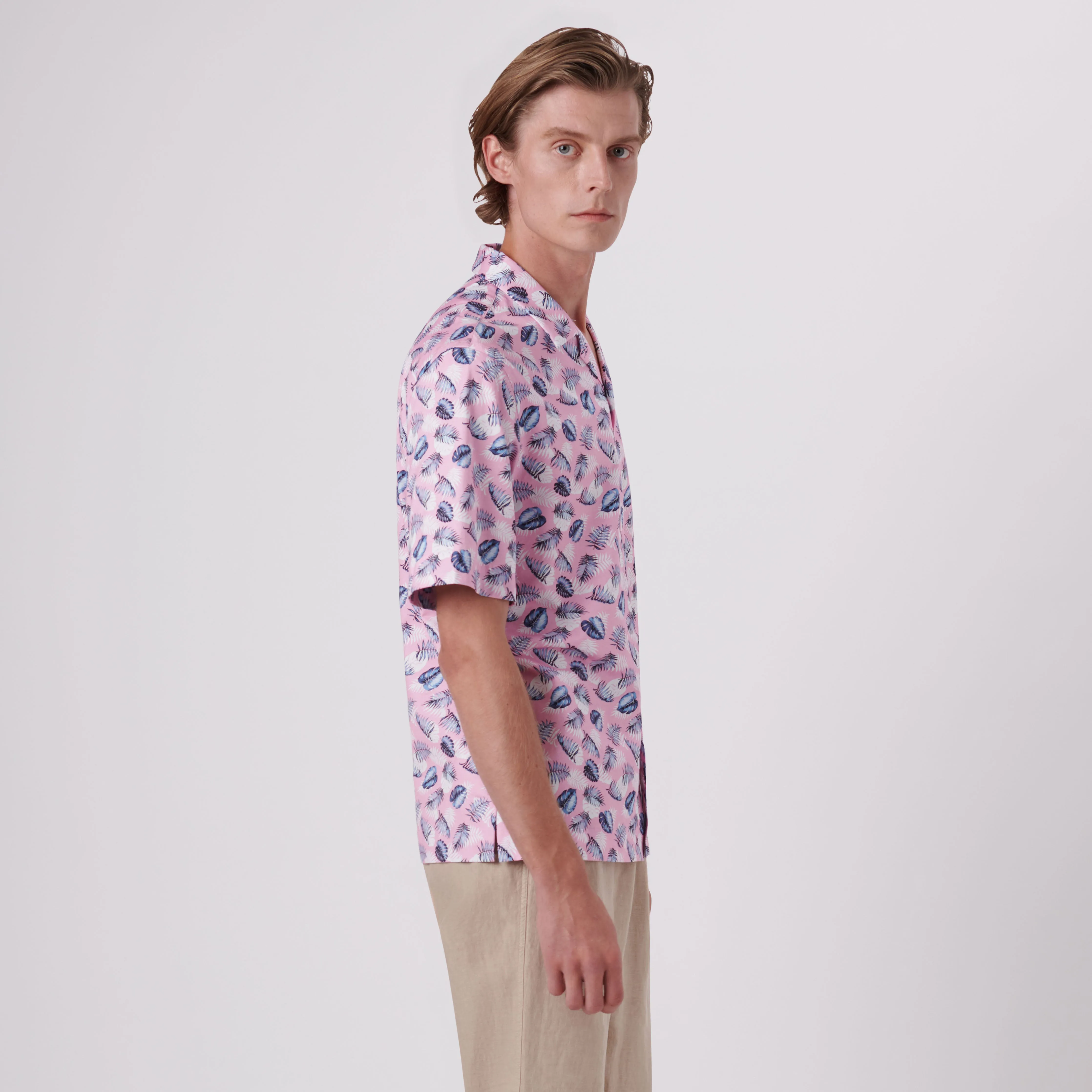 Cole Leaf Print OoohCotton Camp Shirt